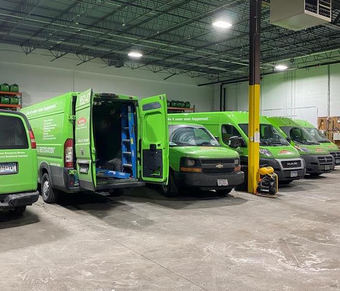 SERVPRO fans preparing for a commercial property fire